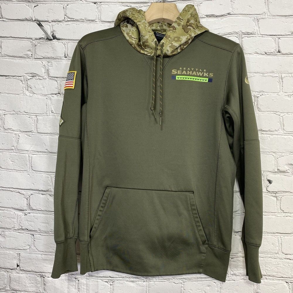 Nike Dri Fit Seattle Seahawks Salute To Service Hoodie Adult Size S Green‎ USA